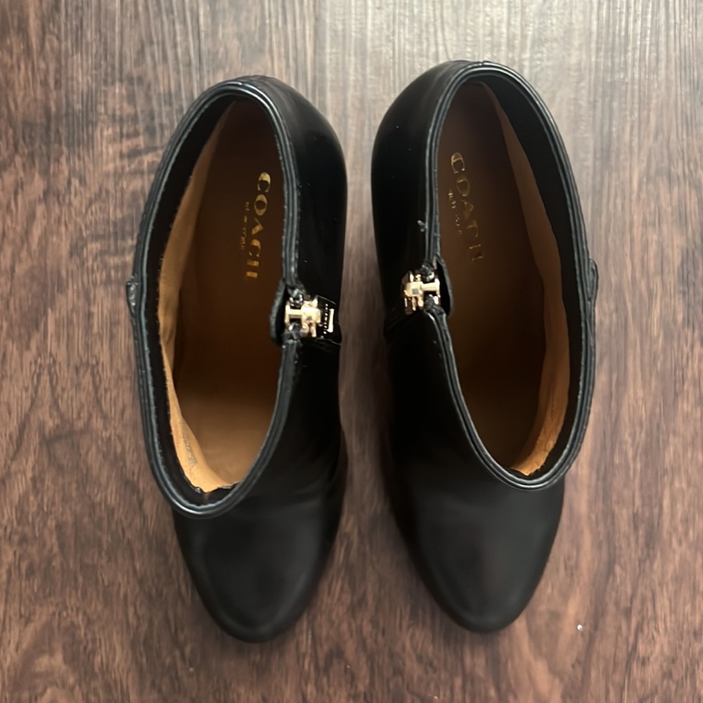 Coach Black Suede Stiletto Ankle Boots - Picture 3 of 9